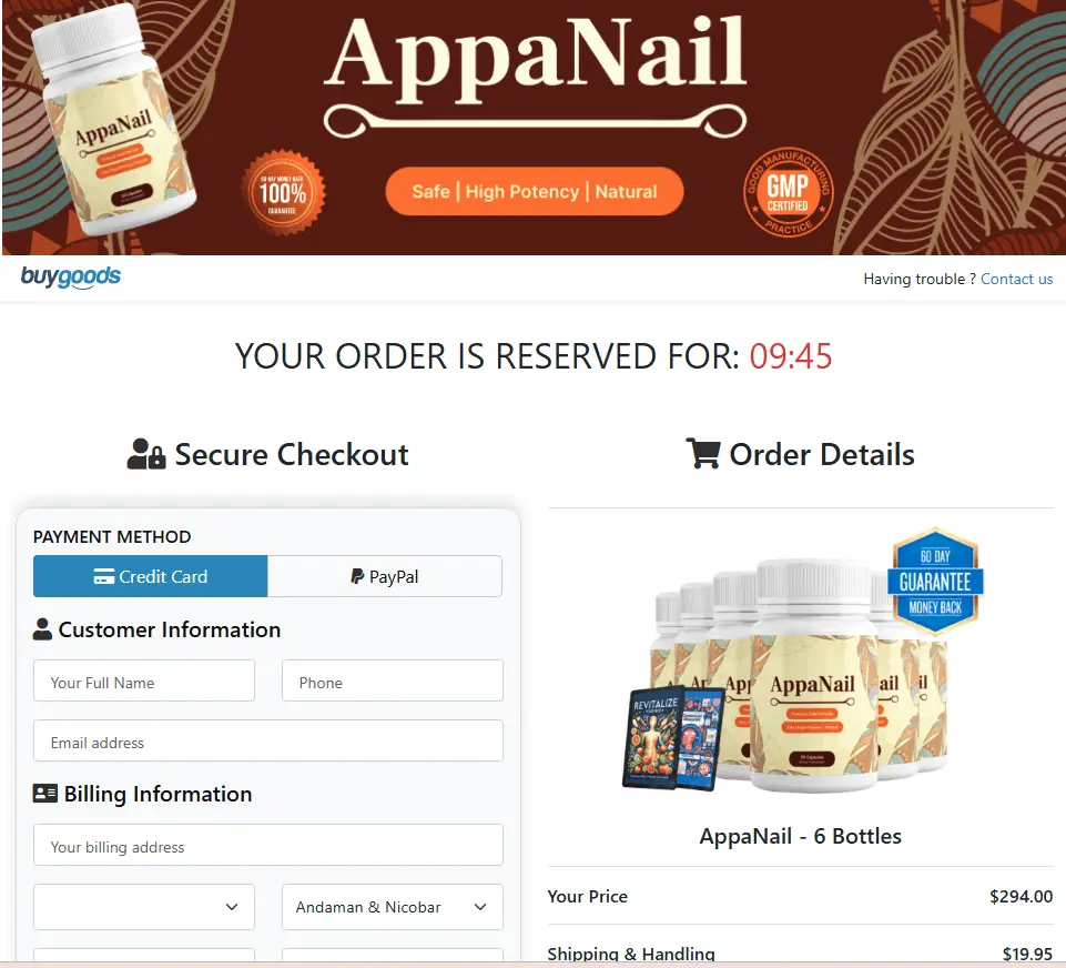 Appanail Order Page